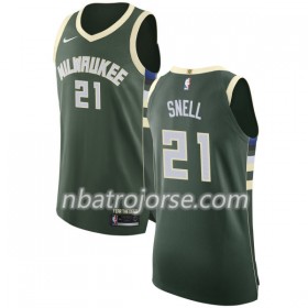 Män Milwaukee Bucks Tröja Tony Snell 21 Nike 2017-18 Grön Swingman
